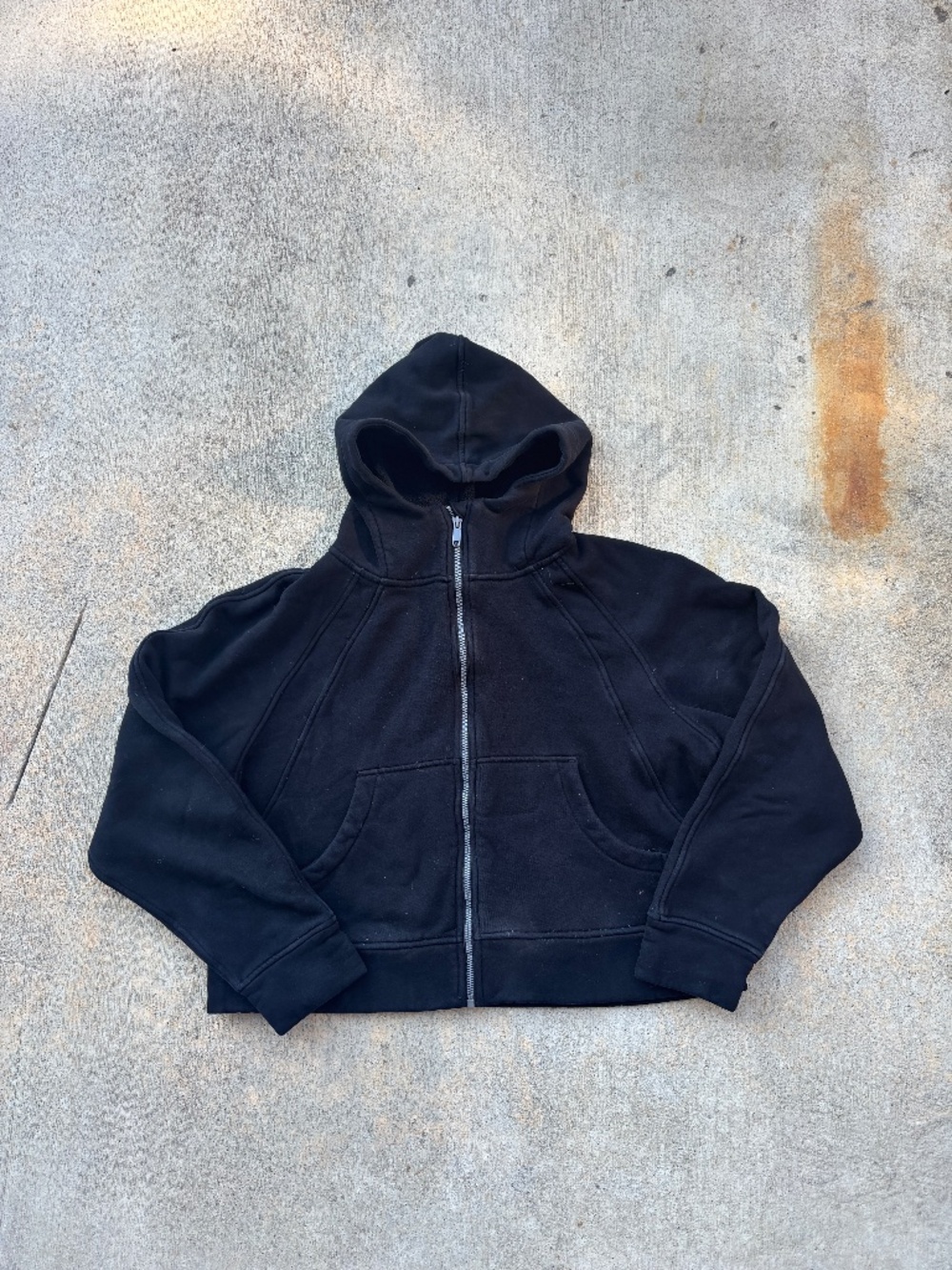 Black Scuba Zip Up Hoodie Sweatshirt